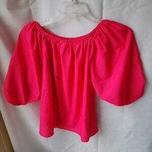 Grace & Emma Women's Off-the-Shoulder Pink Boho Babydoll Blouse, Size Small